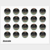 Zwart Sneeuwhout & Bos Pine OH BABY Ronde Sticker (Vel)