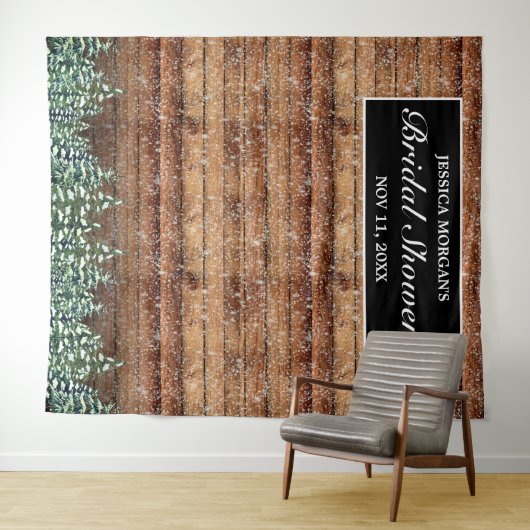 Zwart Sneeuwhout & Bos Vrijgezellenfeest Foto Wandkleed (In Situ (horizontaal))