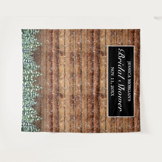 Zwart Sneeuwhout & Bos Vrijgezellenfeest Foto Wandkleed (Voorkant (horizontaal))