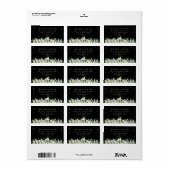 Zwart Snowberry+Eucalyptus Adreslabel Etiket (Full Sheet)