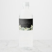 Zwart Snowberry+Eucalyptus Bachelorette/Douche Waterfles Etiket (Voorkant)
