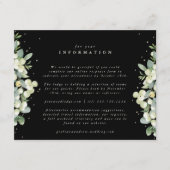 Zwart Snowberry+Eucalyptus Rand Huwelijksinfo Informatiekaartje (Voorkant)