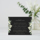 Zwart Snowberry+Eucalyptus Rand Huwelijksinfo Informatiekaartje (Staand voorkant)