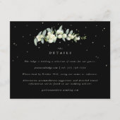 Zwart Snowberry+Eucalyptus Stambruiloft Details Informatiekaartje (Voorkant)