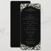 Zwart Snowberry Kerstdiner Flat 4 gangen Menu (Voorkant / Achterkant)