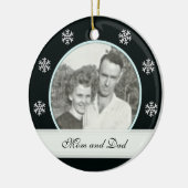 Zwart: Snowflake Banner Memorial: Afbeelding Ornam Keramisch Ornament (Links)