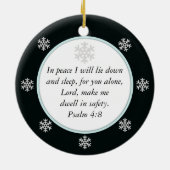 Zwart: Snowflake Banner Memorial: Afbeelding Ornam Keramisch Ornament (Achterkant)