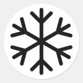 Zwart Snowflake-ontwerp Ronde Sticker (Voorkant)