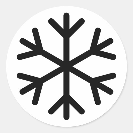 Zwart Snowflake-ontwerp Ronde Sticker (Voorkant)