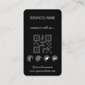 Zwart - Sociaal Media QR-code Visitekaartje (Voorkant)