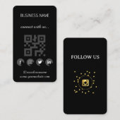 Zwart - Sociaal Media QR-code Visitekaartje (Voorkant / Achterkant)