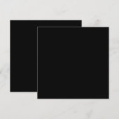 Zwart Solid Color Background Invation Kaart (Voorkant / Achterkant)
