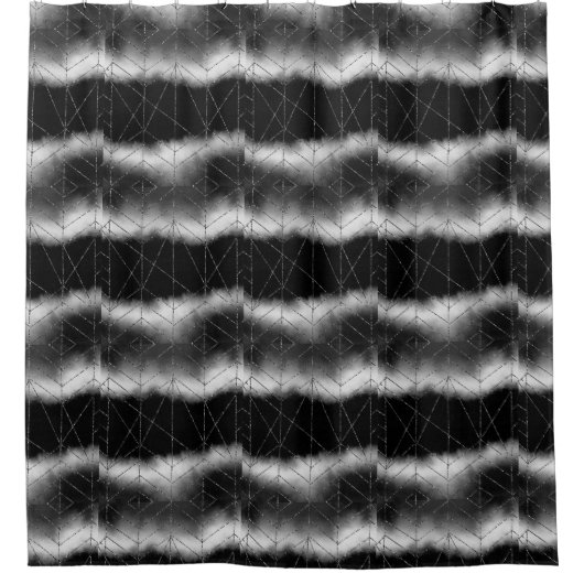 Zwart, Solid Color Silver Badge Persoonlijk Douchegordijn (Voorkant)