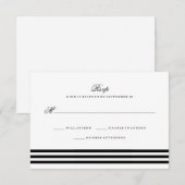 Zwart Sophisticated Stripes Wedding RSVP (Voorkant / Achterkant)