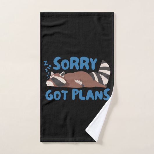 Zwart Sorry Got Plannen Grappig Wasbeer Handdoek (Handdoek)
