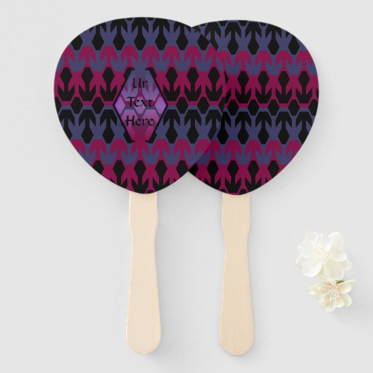 Zwart spacecrafts en pijlmonogram patroon handwaaier (Voorkant en achterkant)
