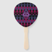 Zwart spacecrafts en pijlmonogram patroon handwaaier (Voorkant)