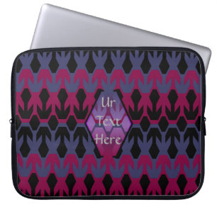 Zwart spacecrafts en pijlmonogram patroon laptop sleeve