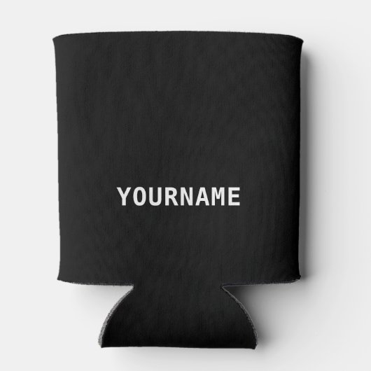 Zwart sparen Water Drink Bier Persoonlijke naam Blikjeskoeler (Achterkant)