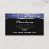 Zwart Sparkle Blauw Glitter en Zilveren Ovale Vorm Visitekaartje (Achterkant)