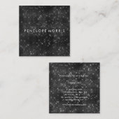 Zwart Sparkle Glitter Beauty Stylist Vierkante Visitekaartje (Voorkant / Achterkant)