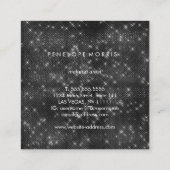 Zwart Sparkle Glitter Beauty Stylist Vierkante Visitekaartje (Achterkant)