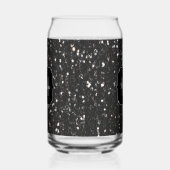 Zwart sparkles girly bling Custom Monogram Blikvorm Glas (Rechts)