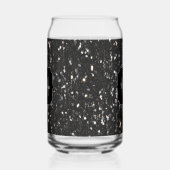 Zwart sparkles girly bling Custom Monogram Blikvorm Glas (Links)