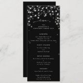 Zwart Sparkling Lights Kerst Flat 4 Cursus Menu (Voorkant / Achterkant)
