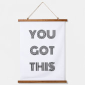 Zwart, speciaal aangepast, JE hebt deze Motivatie  Hangend Wandkleed (Voorkant)