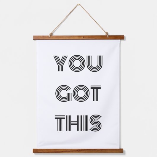 Zwart, speciaal aangepast, JE hebt deze Motivatie  Hangend Wandkleed (Voorkant)