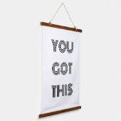 Zwart, speciaal aangepast, JE hebt deze Motivatie  Hangend Wandkleed (Gebogen)