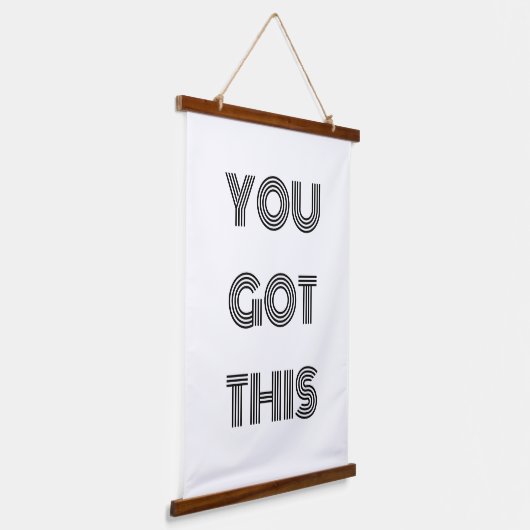 Zwart, speciaal aangepast, JE hebt deze Motivatie  Hangend Wandkleed (Gebogen)