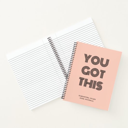 Zwart, speciaal gepersonaliseerd, JE HEBT DEZE Mot Notitieboek (Binnen)