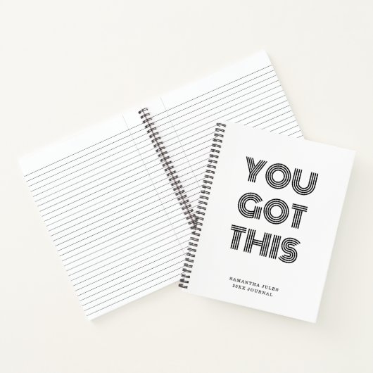 Zwart, speciaal gepersonaliseerd, JE HEBT DEZE Mot Notitieboek (Binnen)