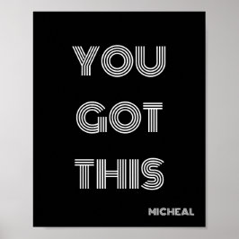 Zwart, speciaal gepersonaliseerd, JE HEBT DEZE Mot Poster