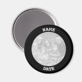 Zwart, speciaal rond foto-rand magneet (Voorkant / Achterkant)