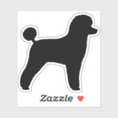 Zwart Speelgoed Poodle Dog Silhouet Vinyl Sticker (Vel)