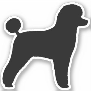 Zwart Speelgoed Poodle Dog Silhouet Vinyl Sticker