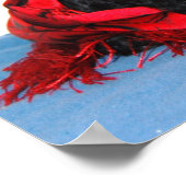 Zwart Speelgoed Poodle puppy met rode sjaal Poster (Hoek)