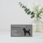 Zwart Speelgoed Poodle Silhouet met Lambcut Haircu Visitekaartje (Staand voorkant)