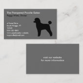 Zwart Speelgoed Poodle Silhouet met Lambcut Haircu Visitekaartje (Voorkant / Achterkant)