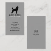 Zwart Speelgoed Poodle Silhouet Visitekaartje (Voorkant / Achterkant)