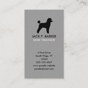 Zwart Speelgoed Poodle Silhouet Visitekaartje