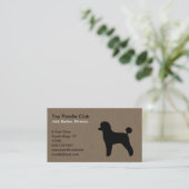 Zwart Speelgoed Poodle Silhouet Visitekaartje (Staand voorkant)