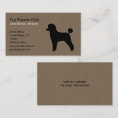 Zwart Speelgoed Poodle Silhouet Visitekaartje (Voorkant / Achterkant)