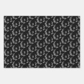 Zwart spelmonogram en fotocollage inpakpapier vel (Voorkant 2)
