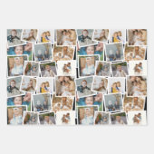 Zwart spelmonogram en fotocollage inpakpapier vel (Voorkant)