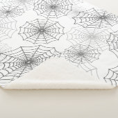 Zwart spin Web Cobweb Silk Pattern on Donk White Sherpa Deken (3/4)