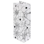 Zwart spinnenweb Halloween Wijn Cadeautas (Achterkant Gekanteld)